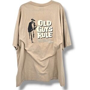 Old Guys Rule John‎ Wayne Graphic T-Shirt Novelty Crew Neck Tee Casual 3XL